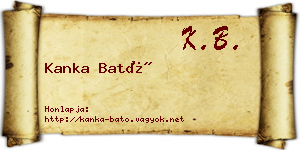 Kanka Bató névjegykártya